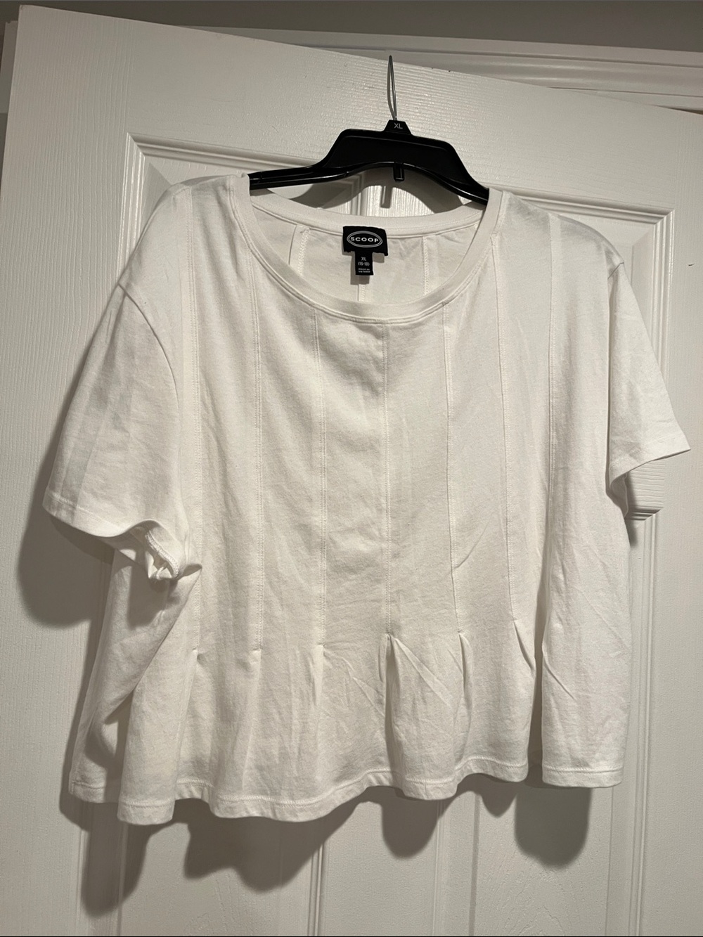 White Short-Sleeve Peplum Tee